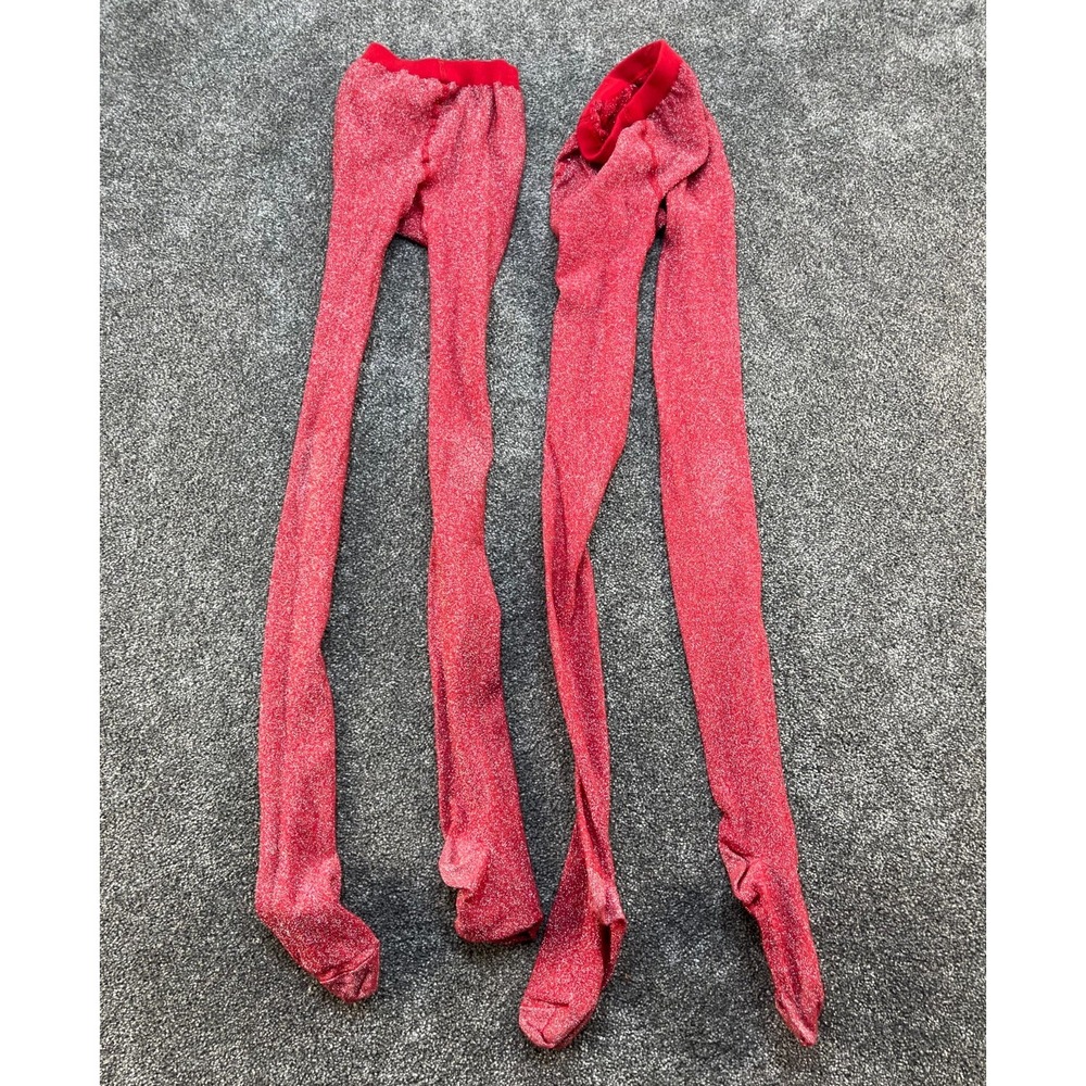 Hanna Andersson Knit Tights Lot‎ of 2 Size 150 US 12 Red Christmas Holiday